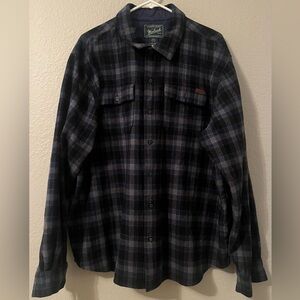 Woolrich Navy and Black Plaid Shirt